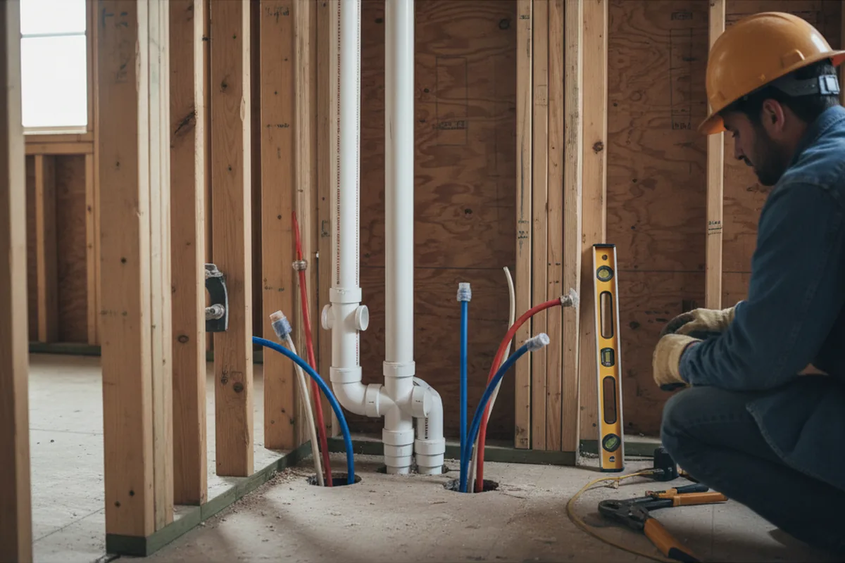 Drain and supply rough-in during Drain Cleaning in Orlando